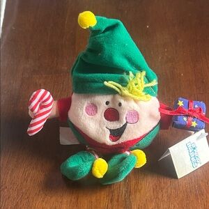 Festive Elf Plush Toy with Green and Red Highlights